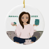 Personalized Wax Warmer Woman Ceramic Ornament セラミックオーナメント (裏面)