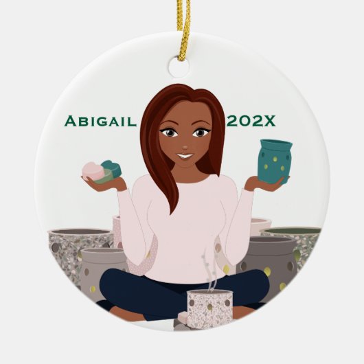 Personalized Wax Warmer Woman Ceramic Ornament セラミックオーナメント (正面)