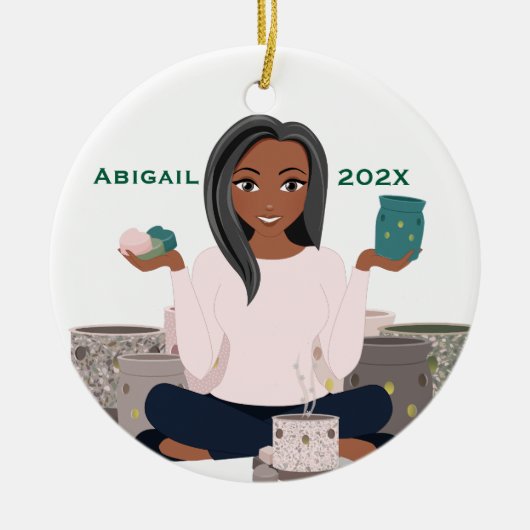 Personalized Wax Warmer Woman Ceramic Ornament セラミックオーナメント (正面)