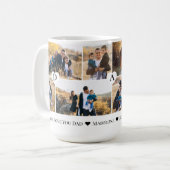 Personalized We Love You Dad Heart Photo Collage コーヒーマグカップ (正面左)