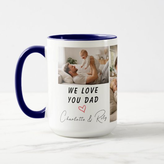 Personalized We Love You, Dad Photo | Father’s マグカップ (左)