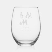 Personalized Wedding ステムなしワイングラス (裏面)