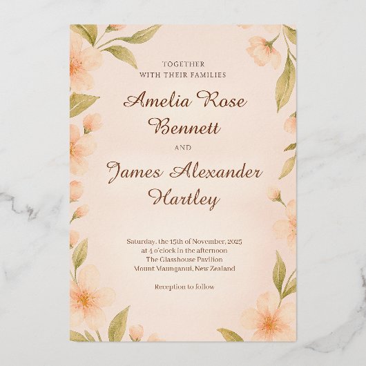 Personalized Wedding 箔招待状 (正面)