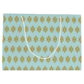 Personalized Wedding Aqua Lace Gift Bag ラージペーパーバッグ (裏面)