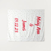 Personalized Wedding Backdrop Pink Gold Lights タペストリー (正面(横))