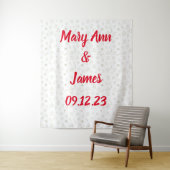 Personalized Wedding Backdrop Pink Gold Lights タペストリー (インサイチュ)