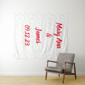 Personalized Wedding Backdrop Pink Gold Lights タペストリー (インサイチュ(横))