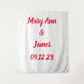 Personalized Wedding Backdrop Pink Gold Lights タペストリー (正面)