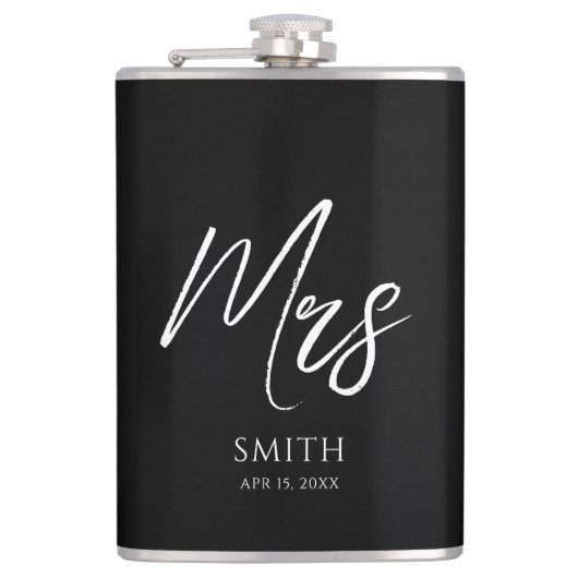 Personalized Wedding Bottle | Mr. and Mrs.  フラスク (正面)