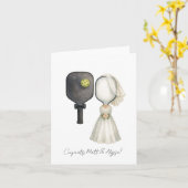 Personalized Wedding Card for Pickleball Lovers カード (黄色い花)