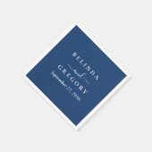 Personalized Wedding Cocktail Napkins Text Blue スタンダードカクテルナプキン (角)