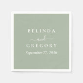 Personalized Wedding Cocktail Napkins Text Green スタンダードカクテルナプキン (正面)