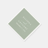 Personalized Wedding Cocktail Napkins Text Green スタンダードカクテルナプキン (角)