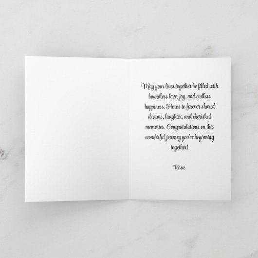 Personalized Wedding Congratulations Card | Africa カード (内部)