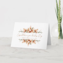 Personalized Wedding Congratulations Terracotta  カード