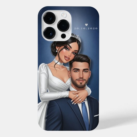 Personalized Wedding Couple Phone Case iPhoneケース (裏面)