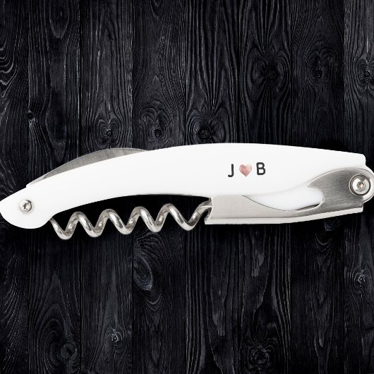 Personalized Wedding Custom Heart Couple Monogram ソムリエナイフ