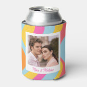 Personalized Wedding Custom Photo Retro Groovy 缶クーラー (缶正面)