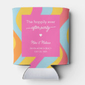 Personalized Wedding Custom Photo Retro Groovy 缶クーラー (裏面)