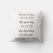 Personalized Wedding Date Pillow Cover クッション (正面)