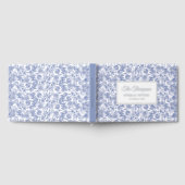 Personalized Wedding French Toile Blue Floral ゲストブック (全面)