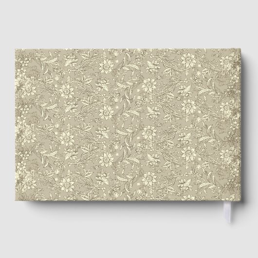 Personalized Wedding French Toile Gold Floral ゲストブック (裏面)