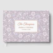 Personalized Wedding French Toile Pink Floral ゲストブック (正面)