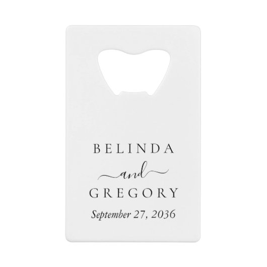 Personalized Wedding Gifts Black White  クレジットカード栓抜き (正面)