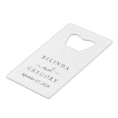 Personalized Wedding Gifts Black White  クレジットカード栓抜き (裏面アングル)