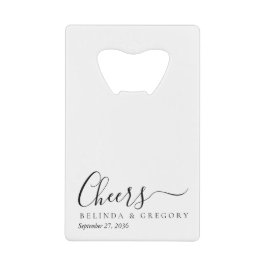 Personalized Wedding Gifts Black White Cheers クレジットカード栓抜き