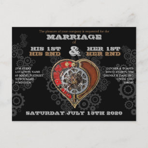 Personalized Wedding Invitation Steampunk Style ポストカード