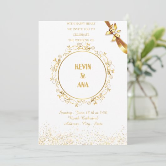 Personalized Wedding Invitations | Elegant, Rustic 招待状 (スタンド正面)