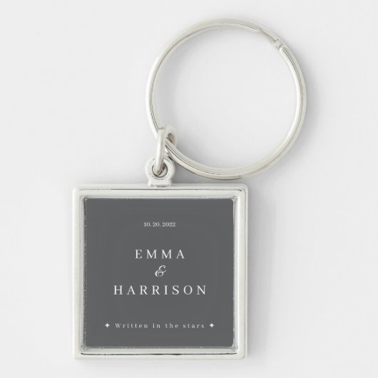 Personalized Wedding Keychain Written in the Stars キーホルダー (正面)
