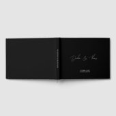 Personalized Wedding Modern Minimalist Black White ゲストブック (全面)