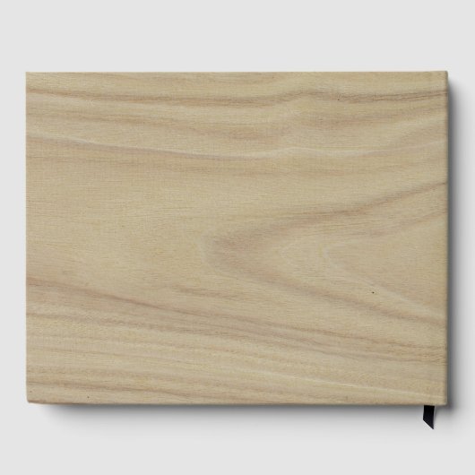 Personalized Wedding Modern Minimalist Faux Wood ゲストブック (裏面)