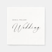 Personalized Wedding Napkins | Minimalist スタンダードカクテルナプキン (正面)