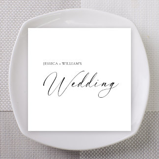 Personalized Wedding Napkins | Minimalist スタンダードカクテルナプキン