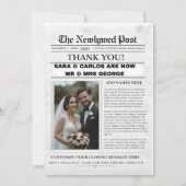 Personalized Wedding Newspaper Poster | Newlywed 招待状 (正面)