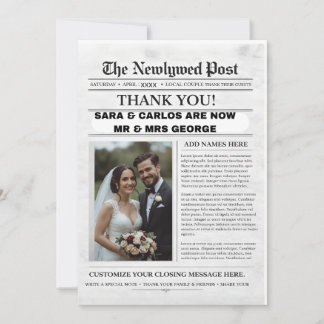 Personalized Wedding Newspaper Poster | Newlywed 招待状