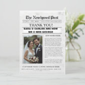 Personalized Wedding Newspaper Poster | Newlywed 招待状 (スタンド正面)