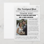 Personalized Wedding Newspaper Poster | Newlywed 招待状 (正面/裏面)