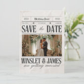 Personalized Wedding Newspaper Poster | Newlywed  招待状 (スタンド正面)