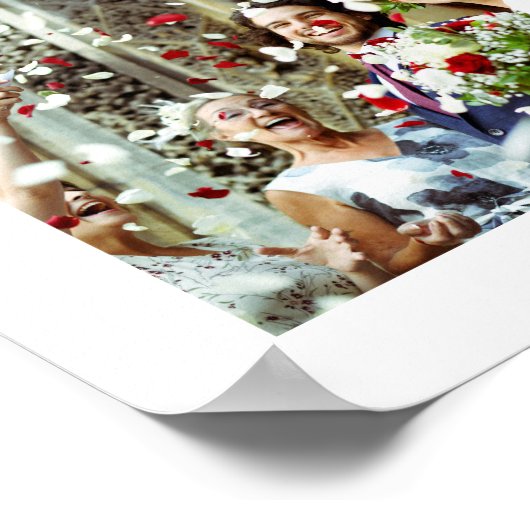 Personalized Wedding Photo and Name Print ポスター (角)