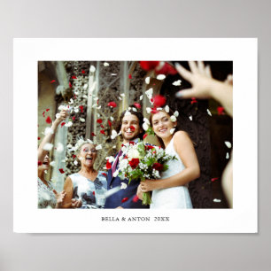 Personalized Wedding Photo and Name Print ポスター