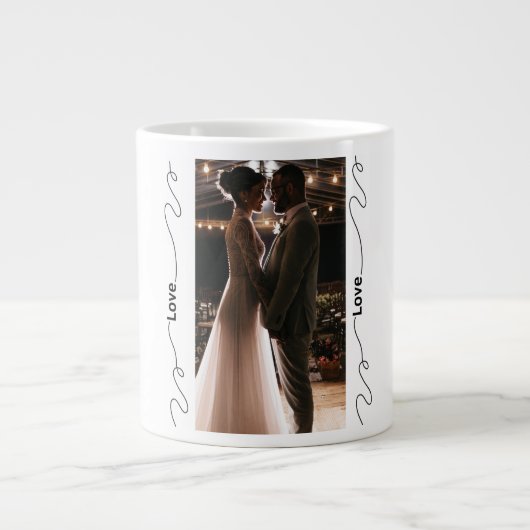 Personalized Wedding Photo Mug for Couples ジャンボコーヒーマグカップ (正面)
