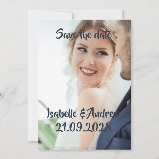 personalized wedding photo Save the Date Card セーブザデート (正面)