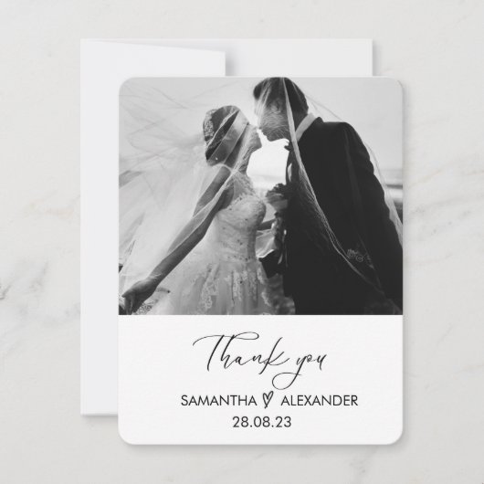 Personalized Wedding Photo Thank You Card シーズンカード (正面)