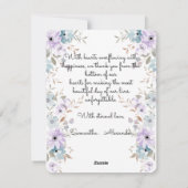 Personalized Wedding Photo Thank You Card シーズンカード (裏面)