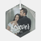 Personalized Wedding Photo Valentine’s ガラスオーナメント (正面)