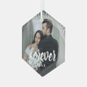 Personalized Wedding Photo Valentine’s ガラスオーナメント (正面左)